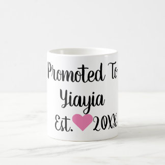 Promoted To Yiayia Black & Pink Mug