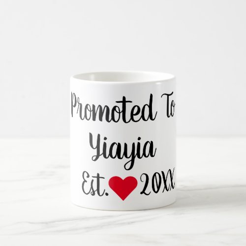 Promoted To Yiayia Black  Red Mug