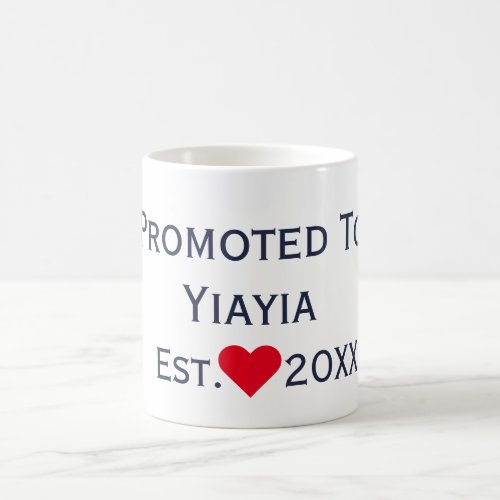 Promoted To Yiayia Navy  Pink Mug