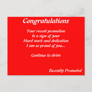 Promotion at work postcards
