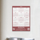 Promotion Burgundy White SMB 2025 Calendar Magnet<br><div class="desc">This stylish Promotion Burgundy White SMB 2025 Calendar Magnet is part of the Smoky Topaz Hair Salon Biz Cards & Marketing Items collection. It is the perfect promotional item for your small business! The white and burgundy design features a 2025 calendar on a alternating background and customizable placeholders for your...</div>