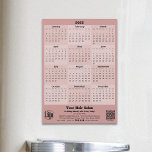 Promotion Company Pink Black 2025 Calendar Magnet<br><div class="desc">This classic Promotion Company Pink Black 2025 Calendar Magnet is part of the Black Pink Hair Stylist Business Cards & Suite collection. It is the perfect promotional item for your small business, useful and promotional. The soft pink and black design features a 2025 calendar on a alternating background and customizable...</div>
