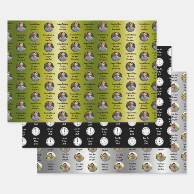 Promotion Congratulations Custom Message Gift Wrapping Paper Sheets (Set)