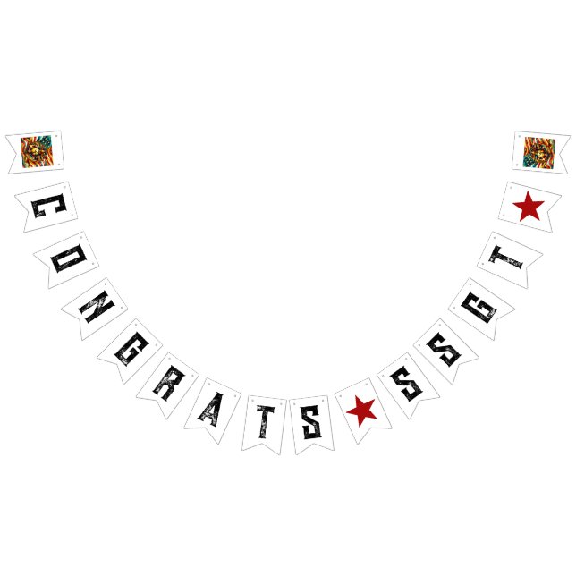 Promotion Congratulations Customizable USMC Bunting Flags (All)