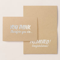 Promotion Congratulations Silver Gray You Think