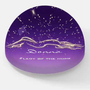 Promotion Custom Logo Purple Violet Gold Body SPA Paperweight