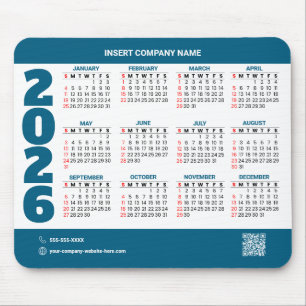 Promotional 2026 Calendar QR Code Mousepad