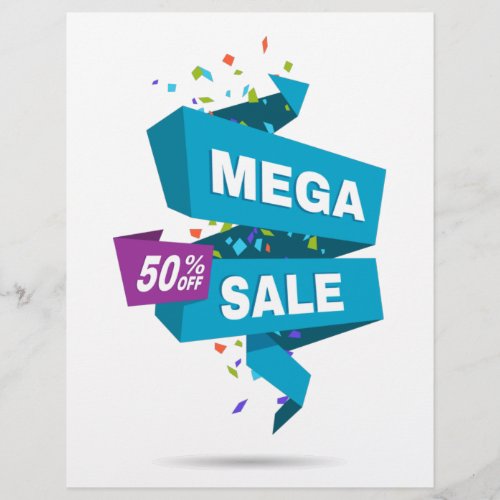 Promotional 50 off Mega Sale  Flyer