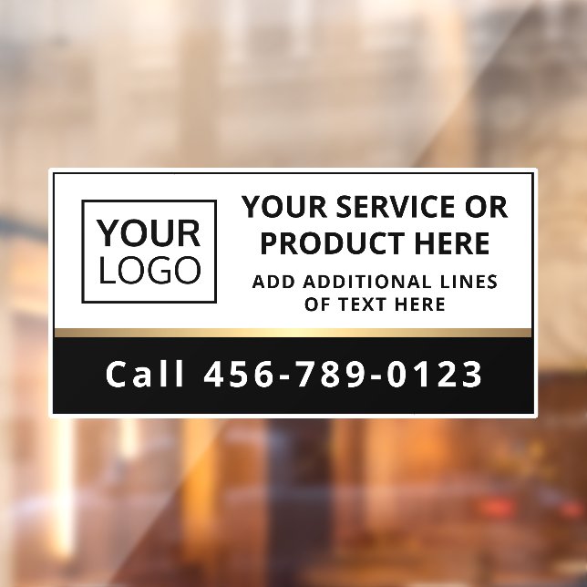 Promotional add logo black white business service window cling (Sheet 2)