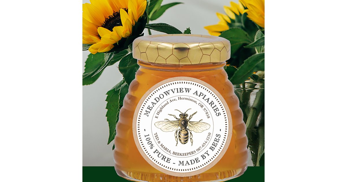 Promotional Apiary Product Label Honeybee Kraft | Zazzle