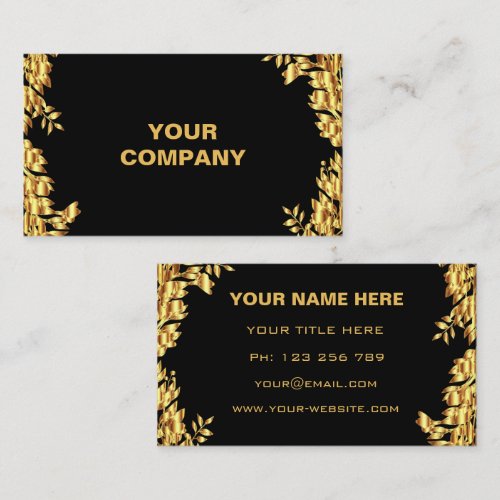 Promotional Black and Gold Business Cards Example