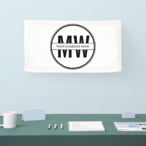 Promotional Black And White Business Monogram Logo Banner
