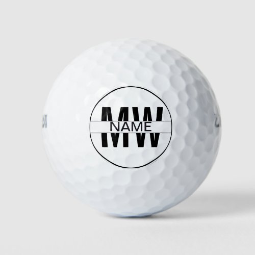 Promotional Black And White Business Monogram Logo Golf Balls