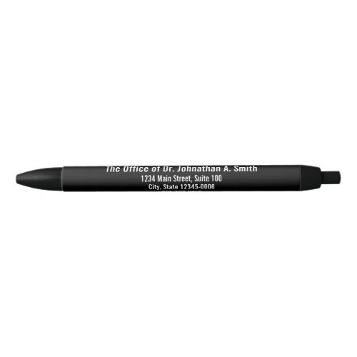 Promotional Black and White Doctors Office Black Ink Pen