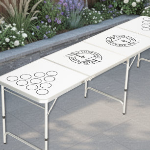 Promotional Black And White Logo Beer Pong Table