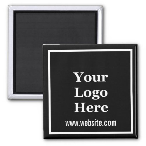 Promotional Black and White Text Your Logo Here Magnet