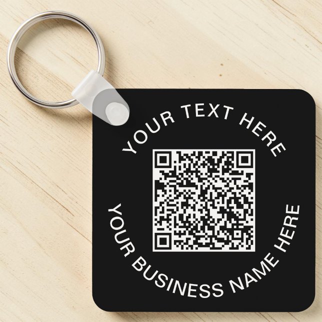 Promotional Black QR Code Keychain (Your link. On their keys. Custom QR code keychain — scan & connect anywhere, anytime)