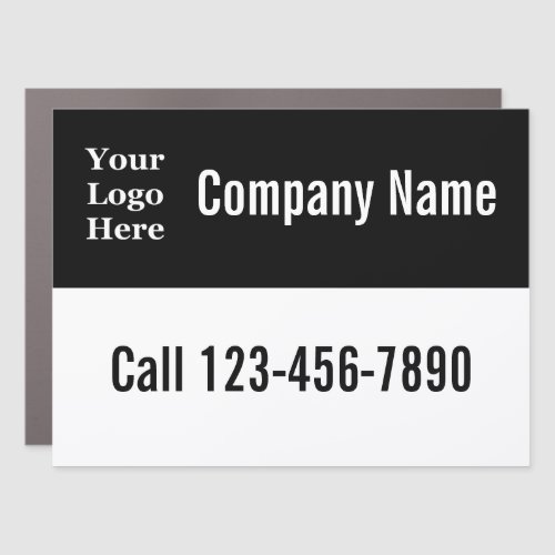Promotional Black White Company Name Phone Logo Car Magnet