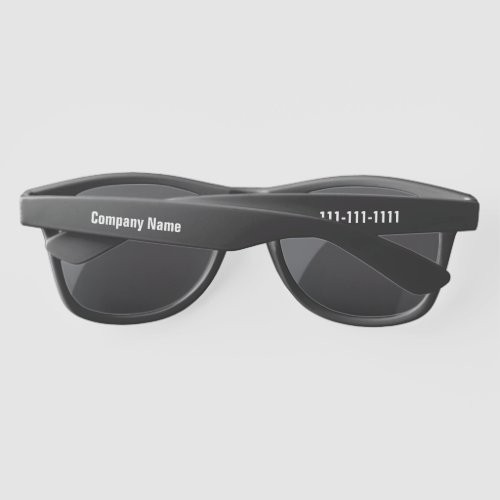 Promotional Black White Company Name Phone Number Sunglasses