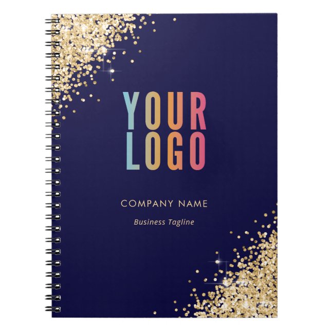 Promotional Blue Gold Business Logo Notebook (Front)