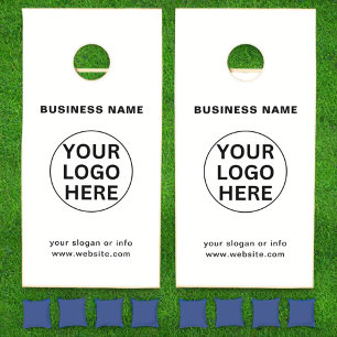 Promotional Branded Business Logo & Text White Cornhole Set