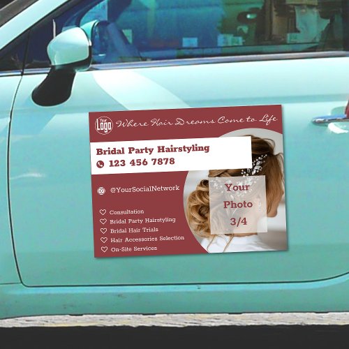 Promotional Bridal Party Hairstyling Car Magnet