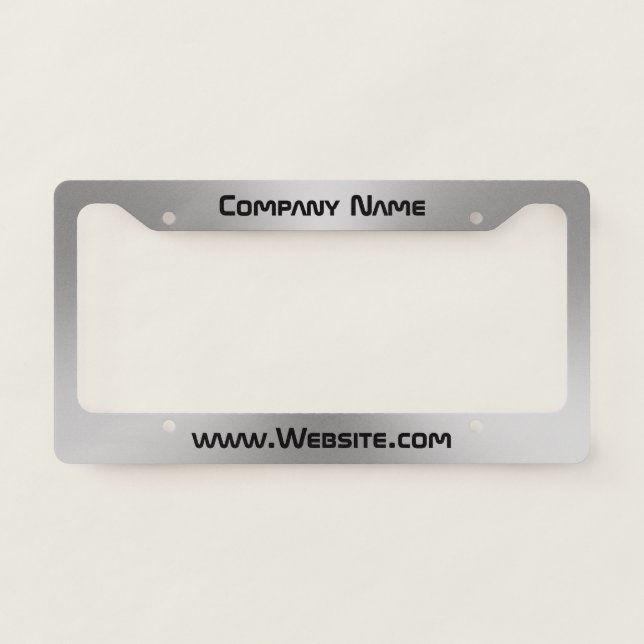 Promotional Brushed Metal Look Business Text License Plate Frame (Front)
