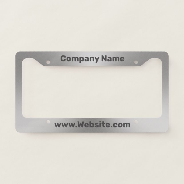 Promotional Brushed Metal Look Business Website License Plate Frame (Front)