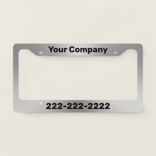 Promotional Brushed Metal Look Company Ad License Plate Frame