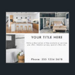 Promotional Business 3 Photo Banner & Text Flyer<br><div class="desc">A minimalist simple business flyer that allows you to customize your business 3 photos,  business title,  business description,  business contact details. A perfect business flyer template for all types of businesses. Customize this professional business flyer and make it your own!</div>