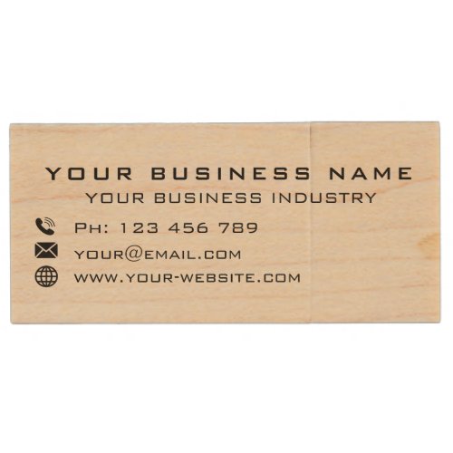 Promotional Business Card Design Wood Flash Drive