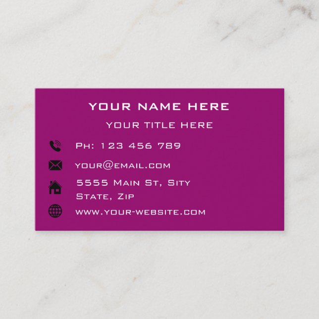 Promotional Business Card Example (Front)