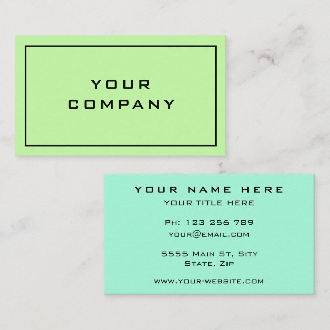 Promotional Business Cards Template Custom Colors (Front/Back)