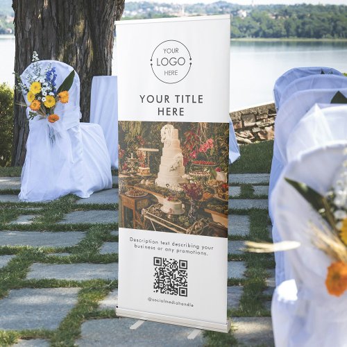 Promotional Business Caterer Photo QR Code  Retractable Banner