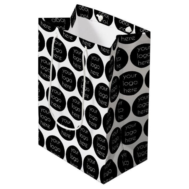 Promotional Business Company Logo Customer Gifts   Medium Gift Bag (Front Angled)
