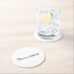 Promotional Business Company Logo Round Paper Coaster<br><div class="desc">A modern minimalist personalized business paper coaster business logo. Personalize with your logo to create your own design.</div>