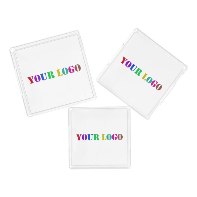 Promotional Business Logo Acrylic Tray Template (Set)