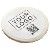 Promotional Business Logo and Custom QR Code Sugar Cookie (Angled)