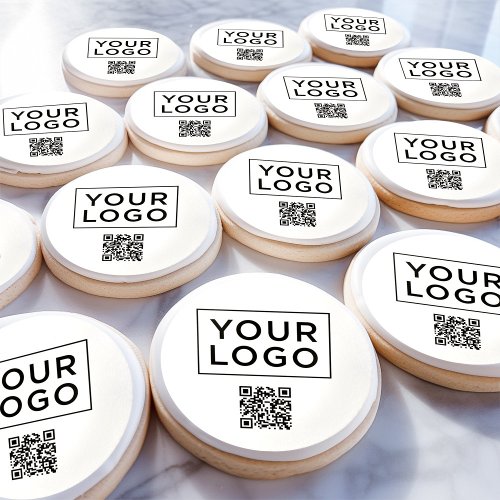 Promotional Business Logo and Custom QR Code Sugar Cookie