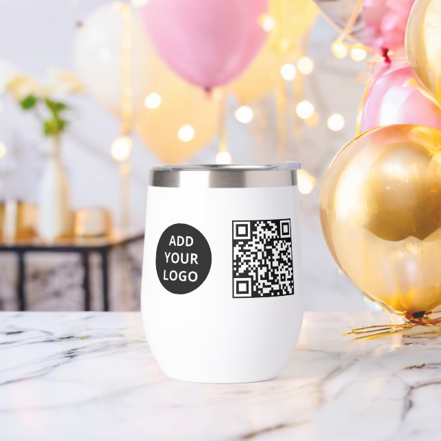 Promotional Business Logo and Custom QR Code Thermal Wine Tumbler (Bachelor Party)