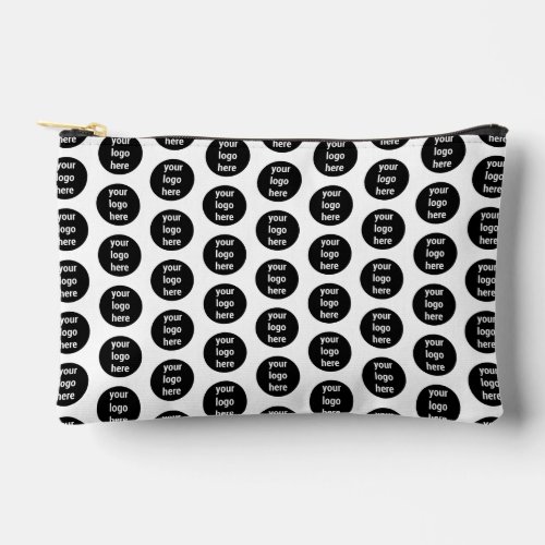 Promotional Business Logo Black White Pattern  Accessory Pouch