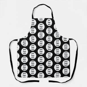 Promotional Business Logo Black White Pattern Apron