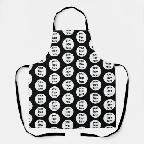 Promotional Business Logo Black White Pattern  Apron