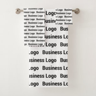 Promotional Business Logo Black White Pattern Bath Towel Set