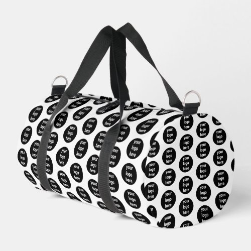 Promotional Business Logo Black White Pattern  Duffle Bag