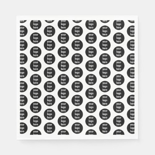 Promotional Business Logo Black White Pattern  Napkins