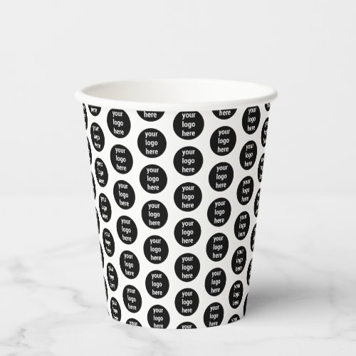 Promotional Business Logo Black White Pattern  Paper Cups