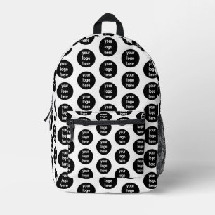 Promotional Business Logo Black White Pattern Printed Backpack
