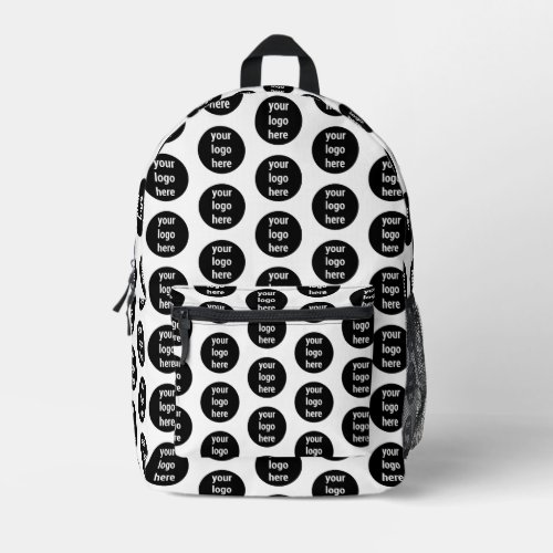 Promotional Business Logo Black White Pattern  Printed Backpack