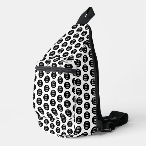 Promotional Business Logo Black White Pattern  Sling Bag